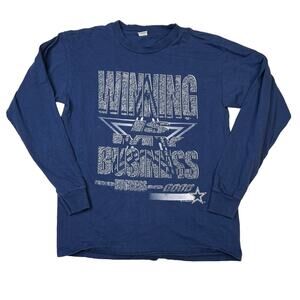NFL Vintage 90s Dallas Cowboys Long Sleeve Tee T-Shirt Blue Youth 14/16